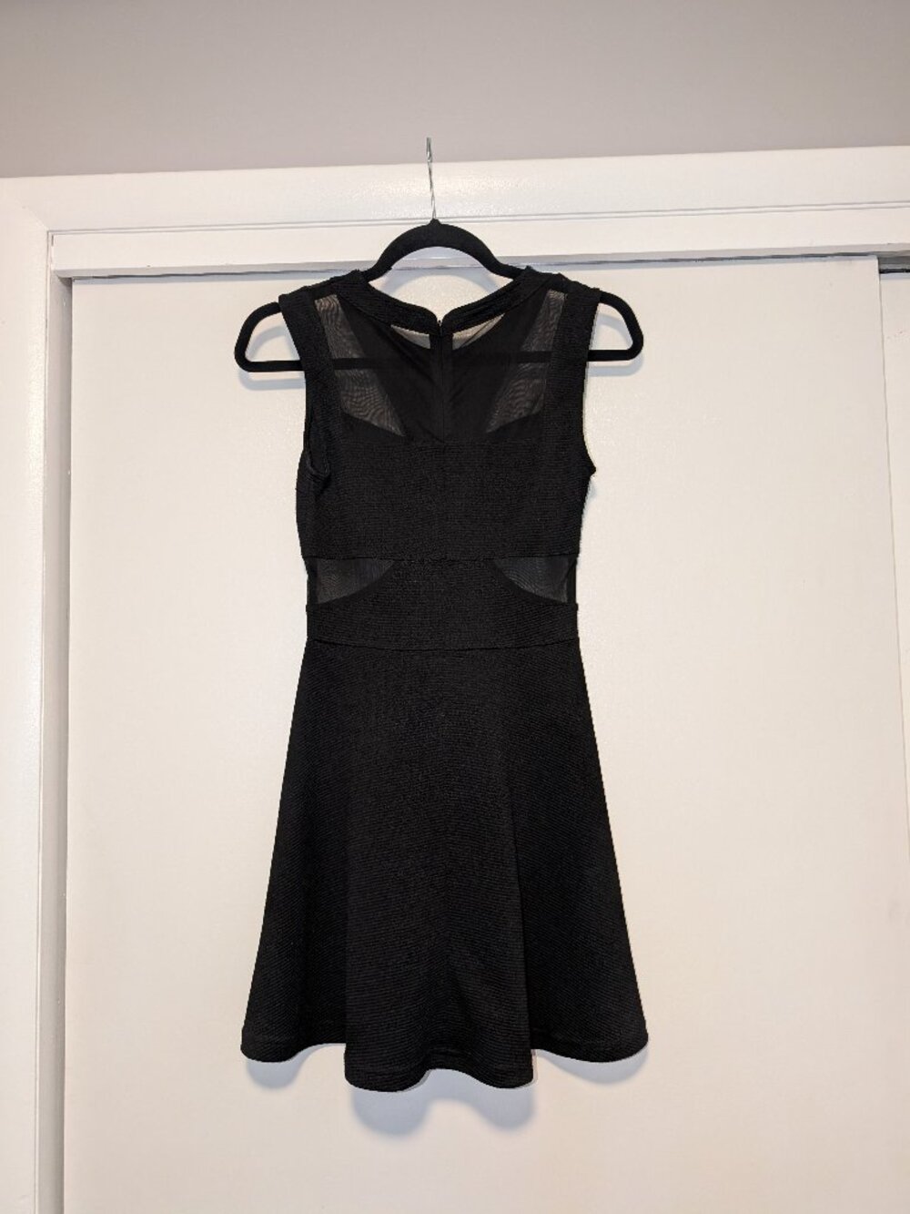 4/$16 ❇️ Forever 21 Black Skater Mesh Cutouts Mini Dress